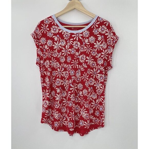 No Boundaries Juniors Red Floral T-shirt Size XL (15-17) Y2K, 90’s Vibes - Picture 1 of 11